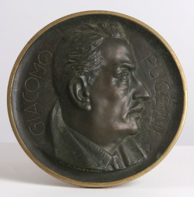 GAMC immagine opera Angeloni Alfredo Giacomo Puccini, bronzo, cm.21