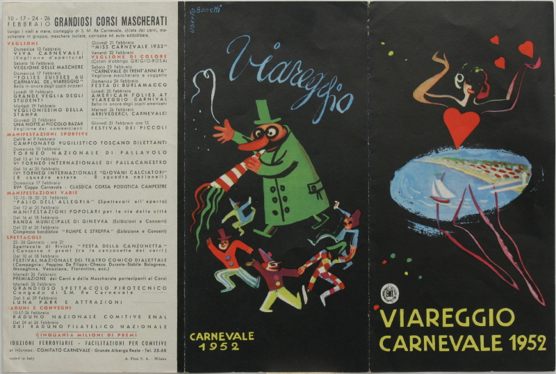 GAMC - Galleria di Arte Moderna - Opera : Locandina-programma a tre ante del Carnevale di Viareggio 1952 - autore: Bonetti Uberto , immagine