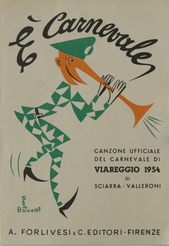 GAMC - Galleria di Arte Moderna - Opera : Copertina per la canzone ufficiale del Carnevale di Viareggio - autore: Bonetti Uberto , immagine