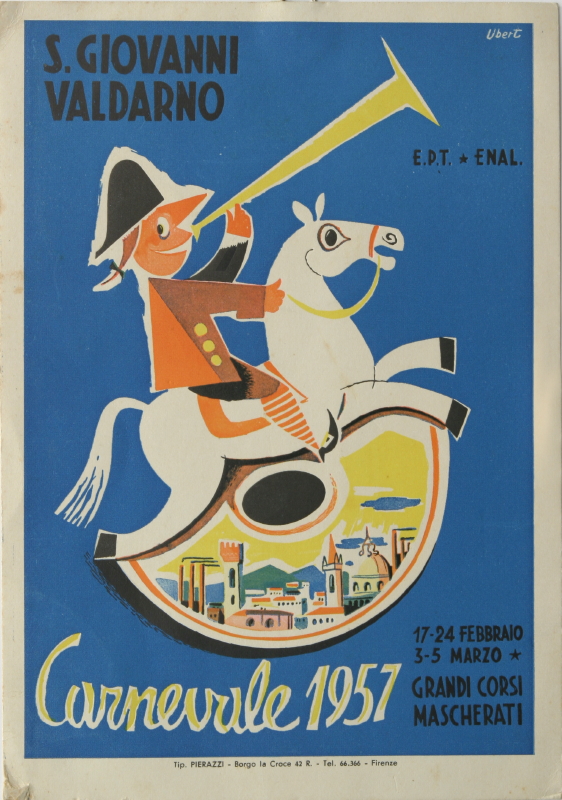 GAMC - Galleria di Arte Moderna - Opera : Locandina pubblicitaria del Carnevale di S. Giovanni Valdarno 1957 - autore: Bonetti Uberto , immagine