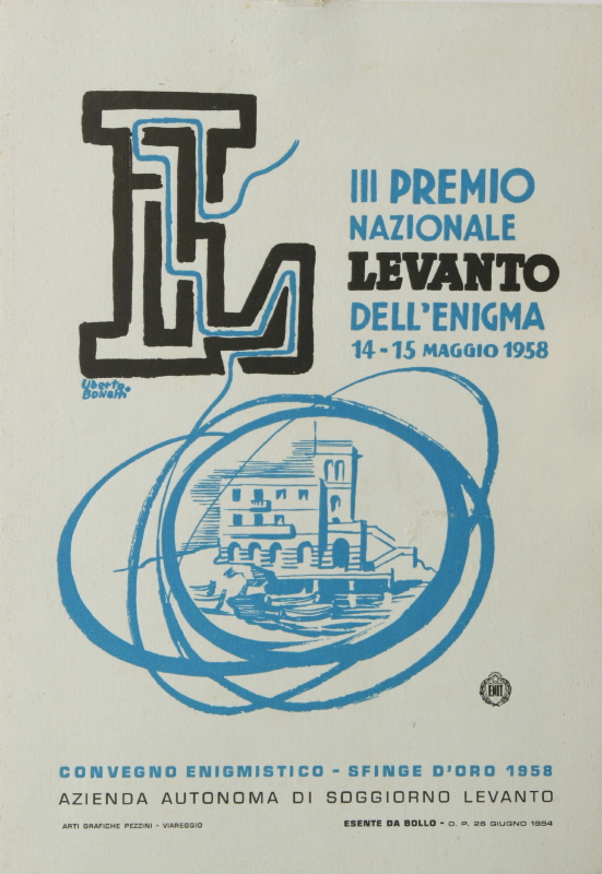 GAMC - Galleria di Arte Moderna - Opera : Locandina per III Premio Nazionale Levanto per l‘enigmistica - autore: Bonetti Uberto , immagine