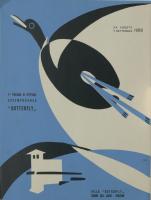 GAMC immagine opera Bonetti, locandina pieghevole, 1958, cm.55x21,5