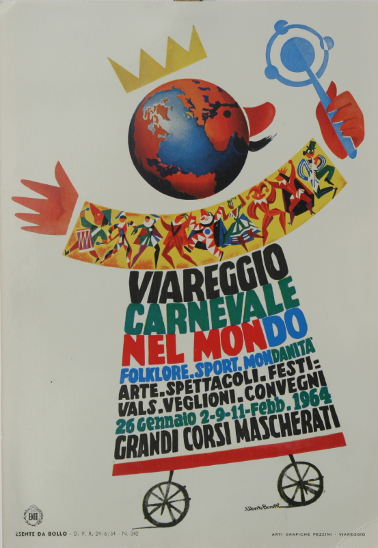 GAMC - Galleria di Arte Moderna - Opera : Locandina del Carnevale di Viareggio 1964 - autore: Bonetti Uberto , immagine
