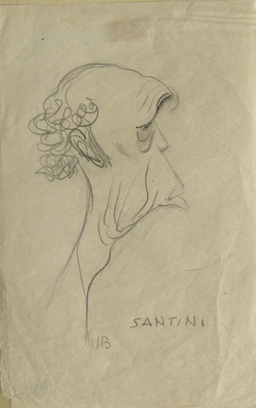 GAMC - Galleria di Arte Moderna - Opera : Caricatura di Renato Santini - autore: Bonetti Uberto , immagine