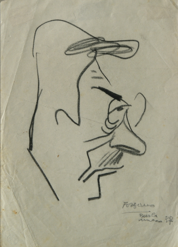 GAMC - Galleria di Arte Moderna - Opera : Caricatura di Giovacchino Forzano - autore: Bonetti Uberto , immagine