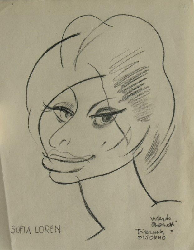 GAMC - Galleria di Arte Moderna - Opera : Caricatura di Sophia Loren - autore: Bonetti Uberto , immagine