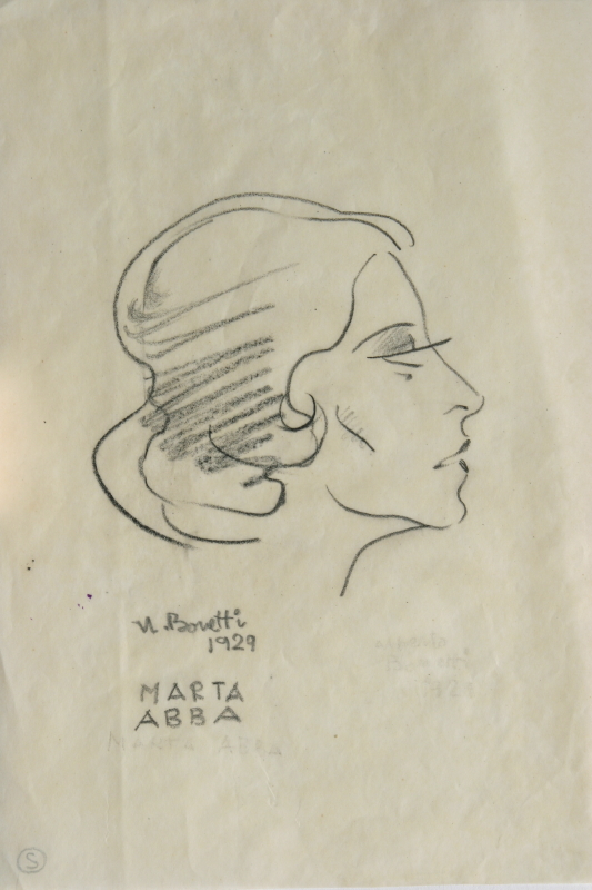 GAMC - Galleria di Arte Moderna - Opera : Caricatura-ritratto di Marta Abba - autore: Bonetti Uberto , immagine