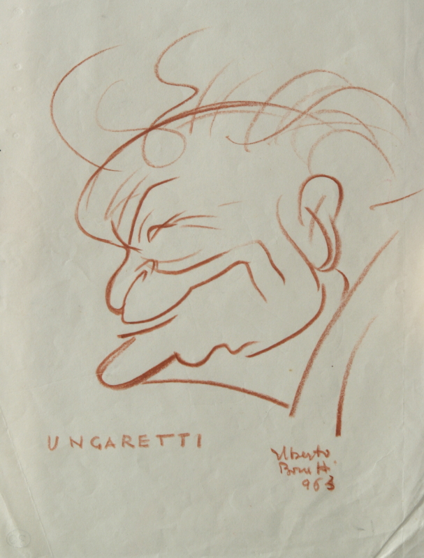 GAMC - Galleria di Arte Moderna - Opera : Caricatura di Giuseppe Ungaretti - autore: Bonetti Uberto , immagine