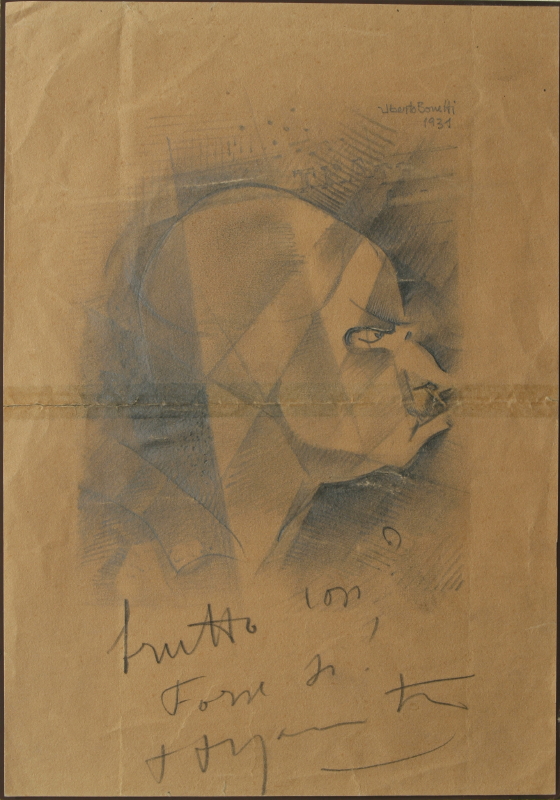 GAMC - Galleria di Arte Moderna - Opera : Caricatura di Filippo Tommaso Marinetti - autore: Bonetti Uberto , immagine