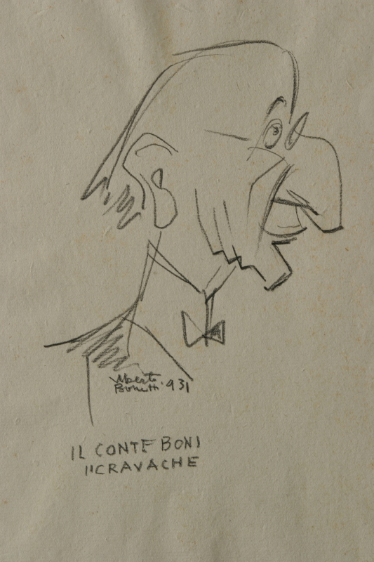 GAMC - Galleria di Arte Moderna - Opera : Caricatura del Conte Boni detto Cravache - autore: Bonetti Uberto , immagine