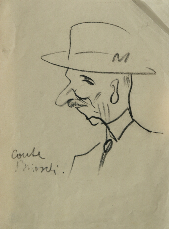 GAMC - Galleria di Arte Moderna - Opera : Caricatura del Conte Brioschi - autore: Bonetti Uberto , immagine