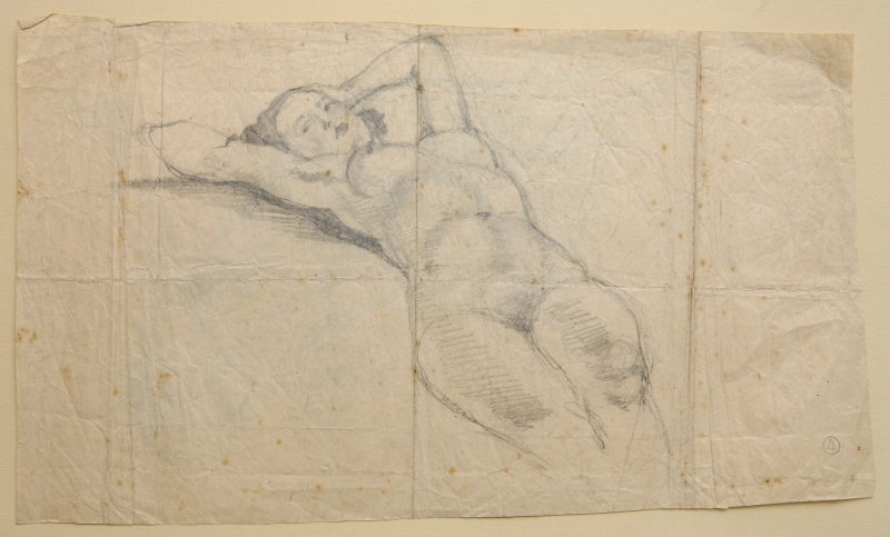 GAMC - Galleria di Arte Moderna - Opera : Studio di nudo femminile (verso) - autore: Bonetti Uberto , immagine