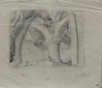 GAMC immagine opera Bonetti, Studio per una scenografia dell' "Enrico IV", 1935-36, matita su carta
