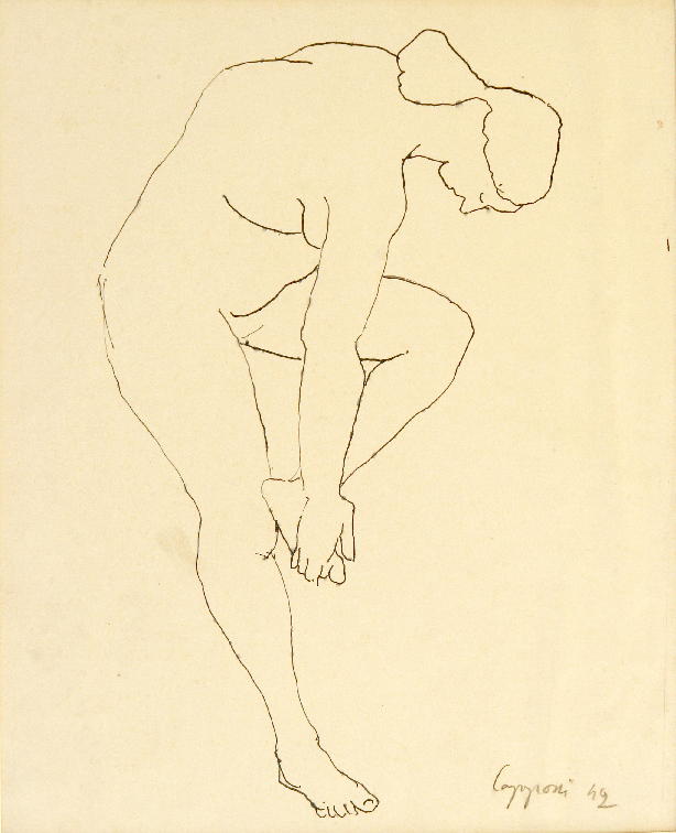 GAMC - Galleria di Arte Moderna - Opera : Nudo Femminile (Donna che si afferra il piede) - autore: Capogrossi Giuseppe , immagine