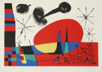 GAMC immagine opera Juan Mirò, Terres de grand feu, 1956, litografia a colori, cm.40,4x57;