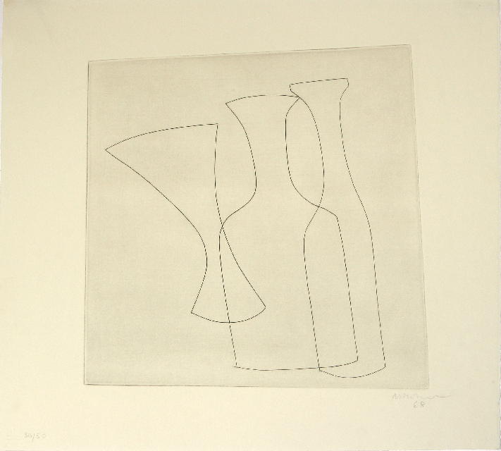 GAMC - Galleria di Arte Moderna - Opera : Two bottles and glass - autore: Nicholson Ben , immagine