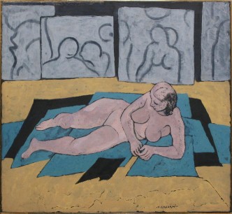 GAMC immagine opera Felice Casorati, Nello studio, 1962, olio su tela, cm.60x55