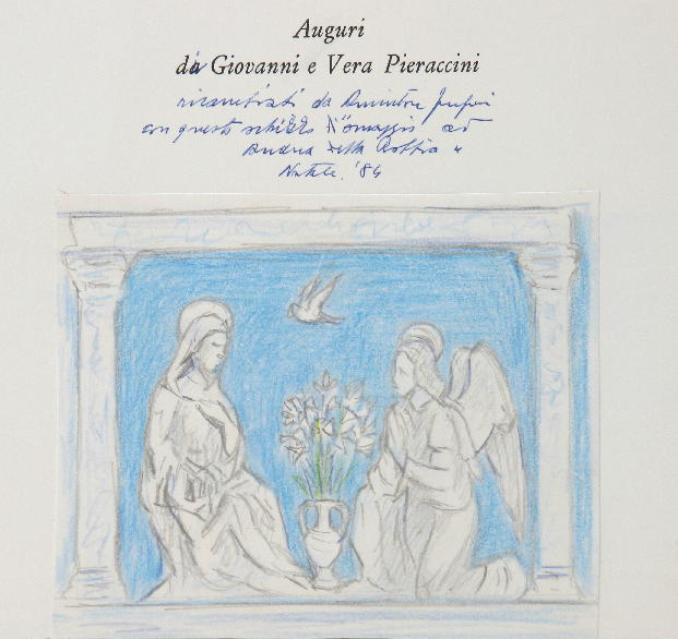 GAMC - Galleria di Arte Moderna - Opera : Annunciazione, Omaggio ad Andrea della Robbia - autore: Fanfani Amintore , immagine