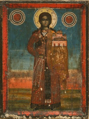 GAMC immagine opera Icone, Madonna, arte sacra greca, olio su tavola, cm. 19,5x25