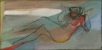 GAMC immagine opera PARDINI EUGENIO Musa del Mare, 1981 affresco e graffito su tela