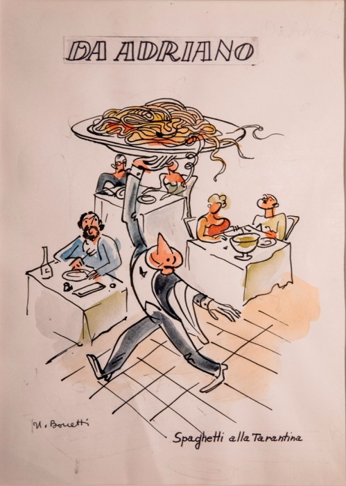 Serie di locandine dei ristoranti versiliesi realizzate per il Servizio Ramel: Da Adriano
