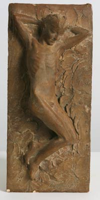 GAMC immagine opera Giovanetto dormiente< terracotta cm.2,5x33,5x15