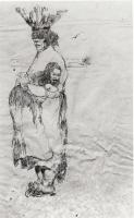 GAMC immagine opera, Lorenzo Viani, Donna con bambino, China su carta, cm.38x24