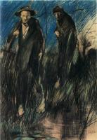GAMC immagine opera, Lorenzo Viani, Due figure in palude, 1912-13, Pastello su cartone, cm.96x65