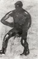 GAMC immagine opera, Lorenzo Viani, Soldato, 1918, Matita, china e tintura di iodio su carta, cm.35x24
