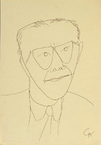 GAMC immagine opera Alexander Calder Ritratto di Giovanni Pieraccini, 1967 pennarello su carta, cm.31x22
