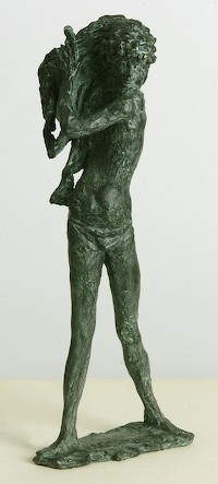 GAMC immagine opera Omaggio al Maestro: Augusto Murer, Il pescatore, 1985, bronzo, cm. h.37x15x7