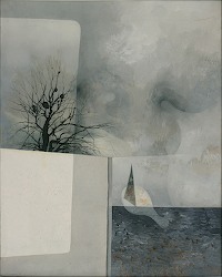 GAMC immagine opera Omaggio al Maestro: Sandro Luporini, Inverno, 1969, olio su tela, cm. 100x80