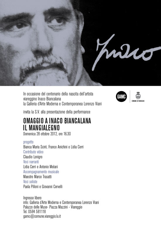 GAMC - Galleria di Arte Moderna - Mostra : OMAGGIO A INACO BIANCALANA - IL MANGIALEGNO, immagine