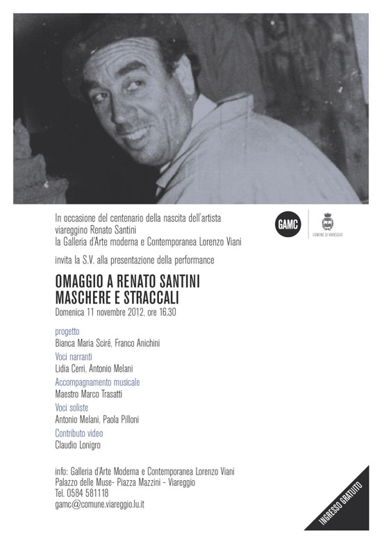 GAMC - Galleria di Arte Moderna - Mostra : Omaggio a Renato Santini. Maschere e straccali, immagine