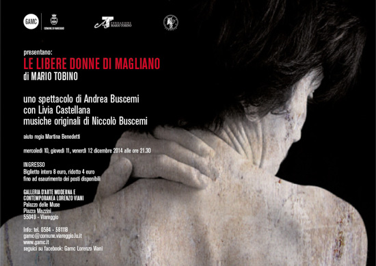 GAMC - Galleria di Arte Moderna - Mostra : Le libere donne di Magliano di Mario Tobino, spettacolo Andrea Buscemi, immagine